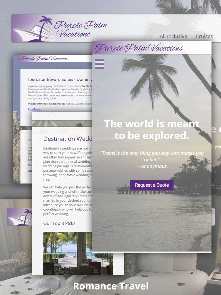 The design captured my company spirit. Purple Palm Vacations, Travel Blog